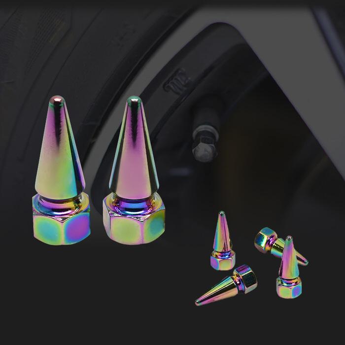 米式 バルブキャップ チタン カラー 調 トンガリ 車 カスタム お洒落 目立つ クール 部品 パーツ メンテナンス 修理 ホイール タイヤ car |  | 11