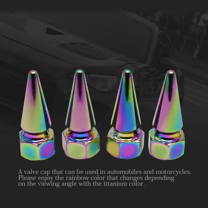 米式 バルブキャップ チタン カラー 調 トンガリ 車 カスタム お洒落 目立つ クール 部品 パーツ メンテナンス 修理 ホイール タイヤ car |  | 12