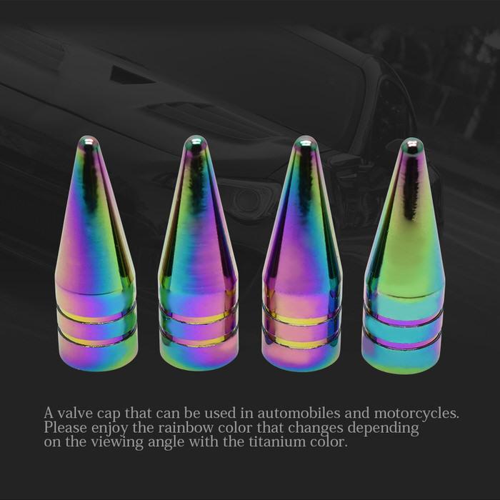 米式 バルブキャップ チタン カラー 調 トンガリロング 車 カスタム お洒落 目立つ クール 部品 パーツ メンテナンス 修理 ホイール タイヤ car |  | 12