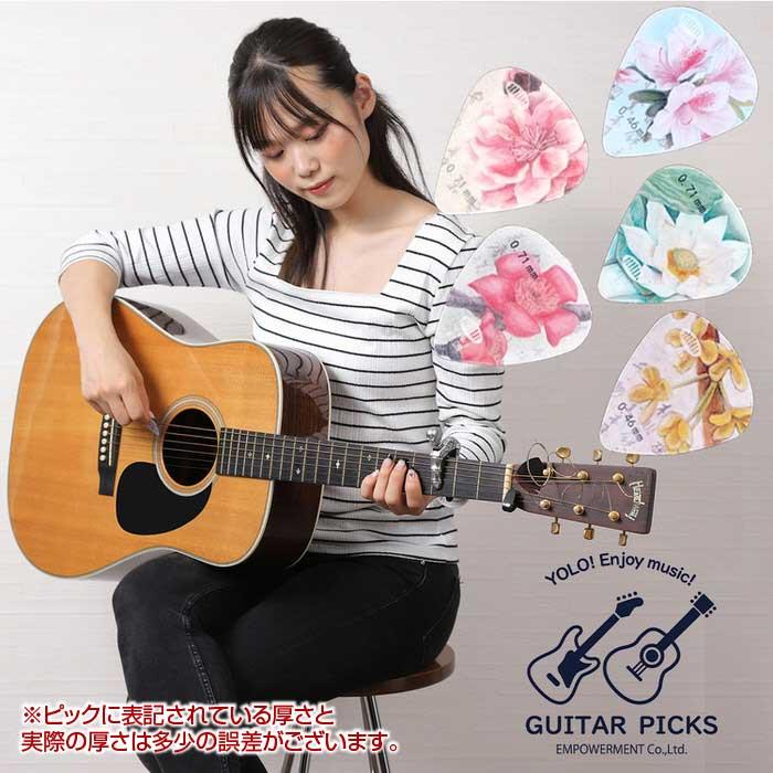 ギターピック ピック 5枚セット ピック アコギ ウクレレ 花柄 アニマル ゼブラ ピーコック ジラフ アソート  樹脂 |  | 14