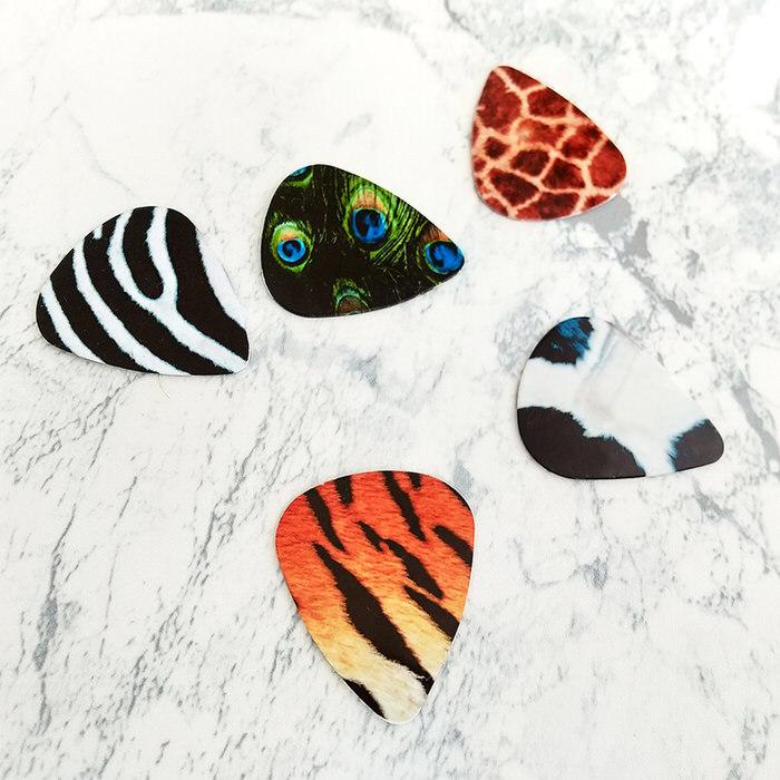 ギターピック ピック 5枚セット ピック アコギ ウクレレ 花柄 アニマル ゼブラ ピーコック ジラフ アソート  樹脂 |  | 09