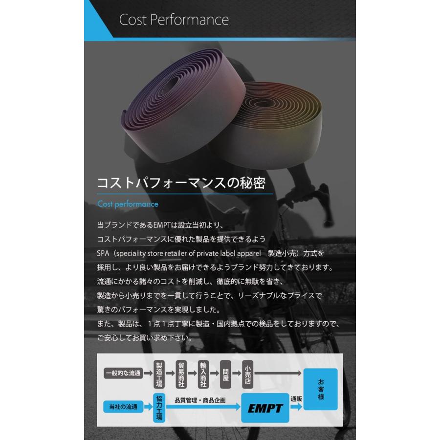 バーテープ EMPT ハニカム ロードバイク パーツ おしゃれ アクセサリー カスタム ブラック ブルー グリーン ピンク  ホワイト |  | 10