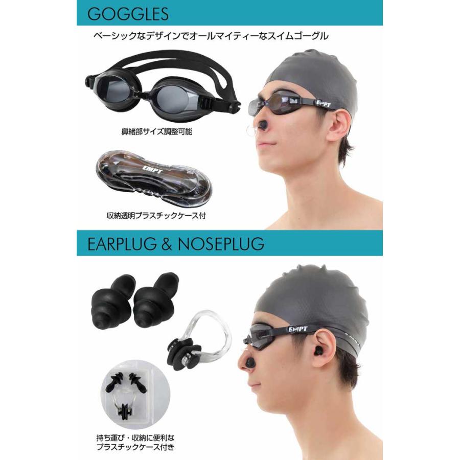 EMPT メンズ フィットネス水着 水着 セット ゴーグル 耳栓 鼻栓 付フィットネスに最適なスイムウェアスポーツ 男性用 ショートパンツ 競泳水着 |  | 21