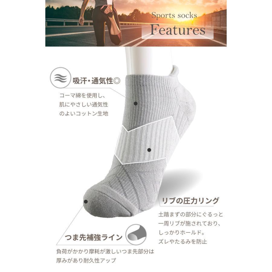 スポーツソックス メンズ ソックス 通気性 クルー ジュニア マラソン ジョギング ウォーキング 男 無地  ランニング |  | 05