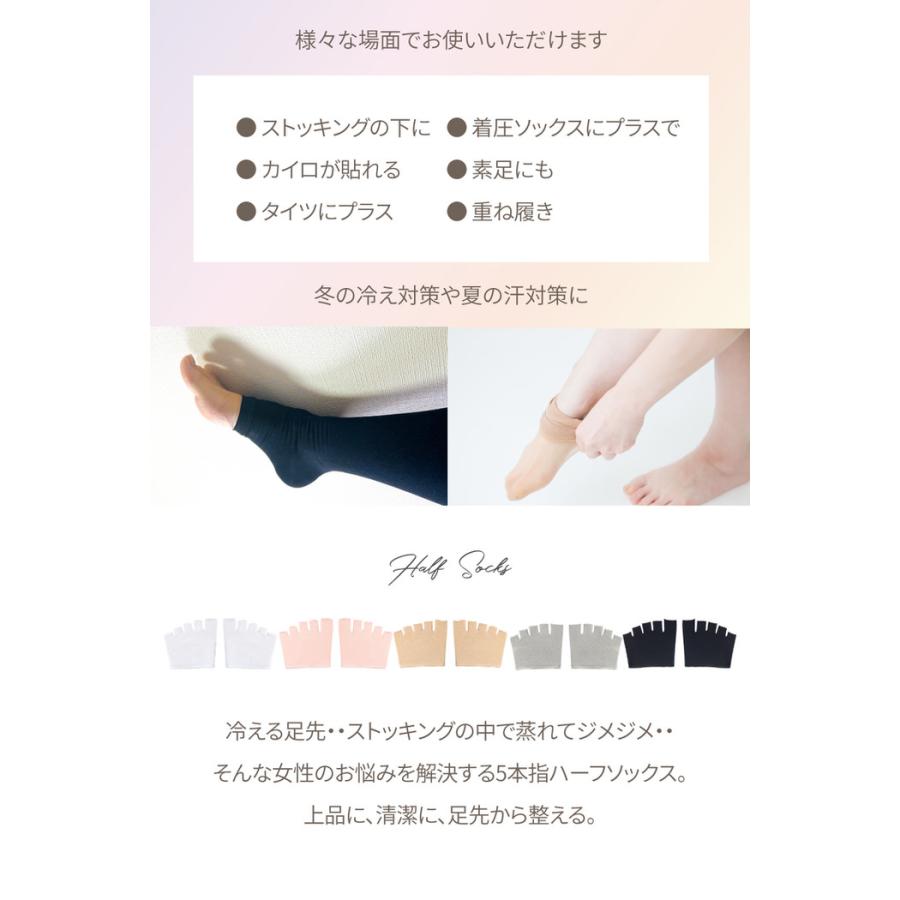 5本指 ハーフソックス つま先なし レディース 五本指 夏 滑り止め すべり止め トングソックス サンダル用 くつ下 くつした socks  五本指ストッキング |  | 14