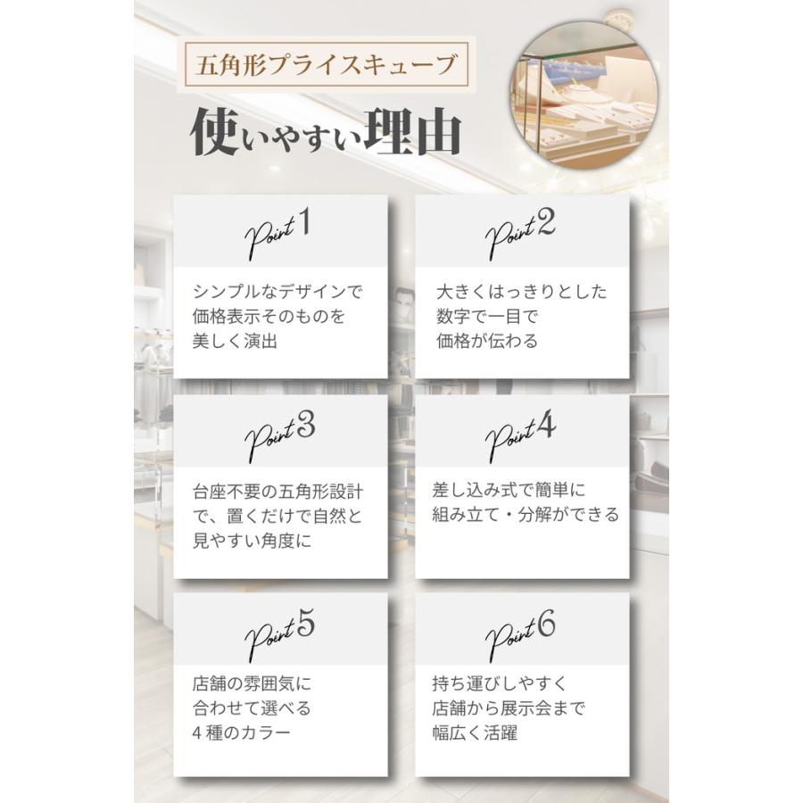 シンプル プライスキューブ 10個セット 五角形 値札立て セット ブロックカード クリア 透明 00 黒 小さい  ゴールド |  | 11