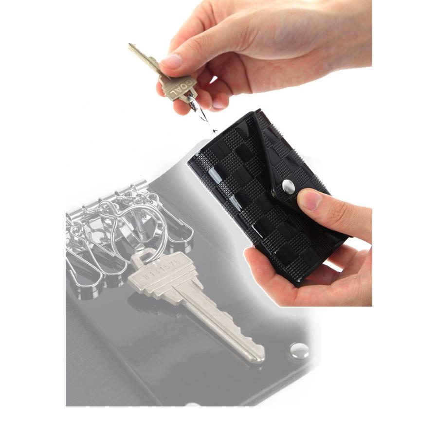 ブロック柄キーケース キーケース 鍵 キー ブロック柄 おしゃれ かっこいい レッド キーホルダー?6連 シ |  | 03