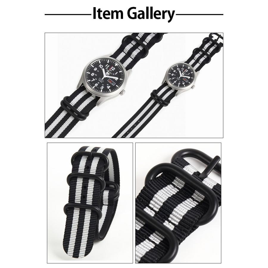 腕時計NATOタイプ替バンドリング5ブラック2号24mm金具ブラック |  | 09