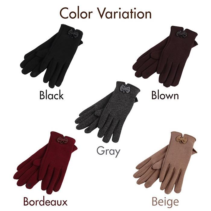 スマホ手袋 レディース4 人気のスマホ用手袋 手袋したままスマホ操作手袋 リボン 五本指手袋 ipad キーボード 携帯 手袋 iphone 防寒 小物 裏起 |  | 05