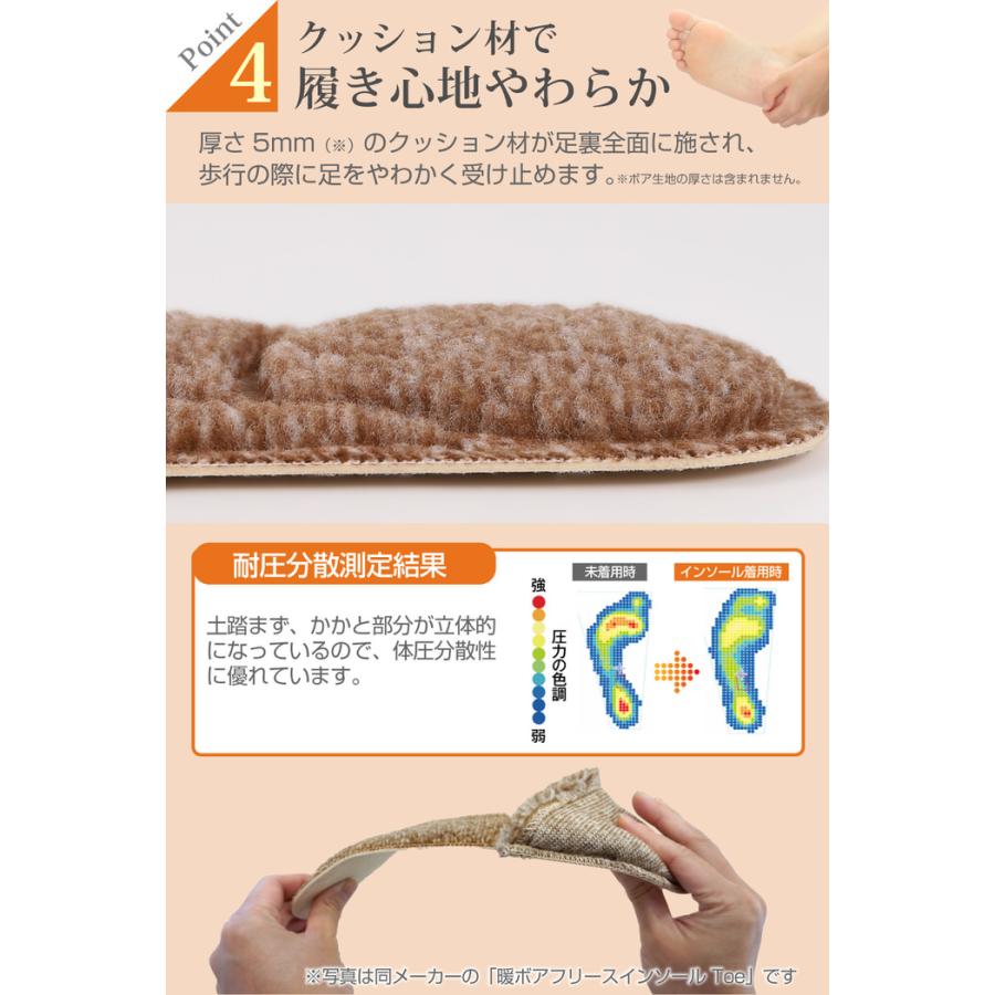 暖ボアフリースインソール 中敷き 冬 消臭 寒い 暖かい ポカポカ ふわふわ　 かかと 冬用  かかとだけ |  | 07