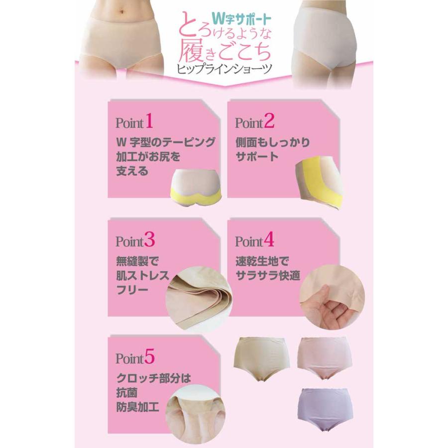 ヒップラインショーツ パンツ 無地 通気性 速乾 補正 響かない お尻 引き締め 着圧  深め |  | 10