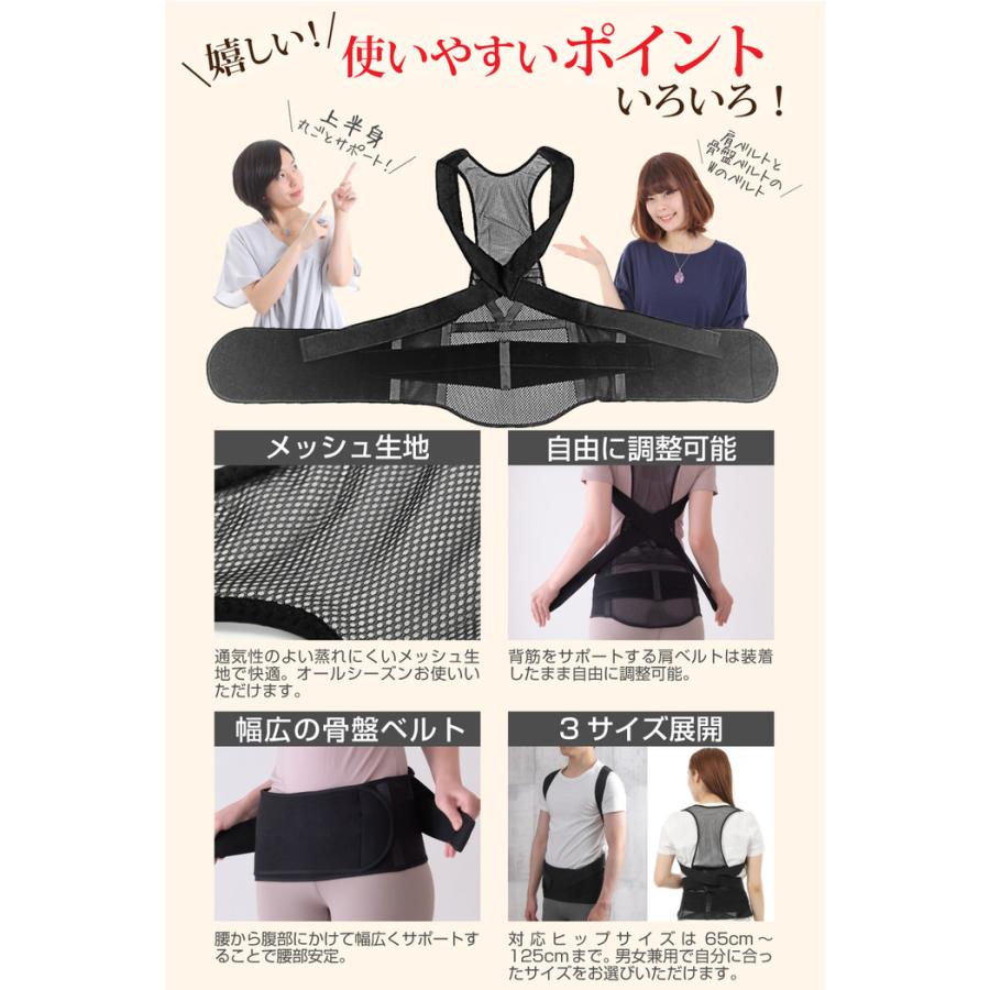 骨盤からととのえる メッシュの 背筋サポーター サポーター 骨盤 肩甲骨 姿勢補正 姿勢 正しい姿勢 巻き方 メンズ レディース  補正 |  | 12