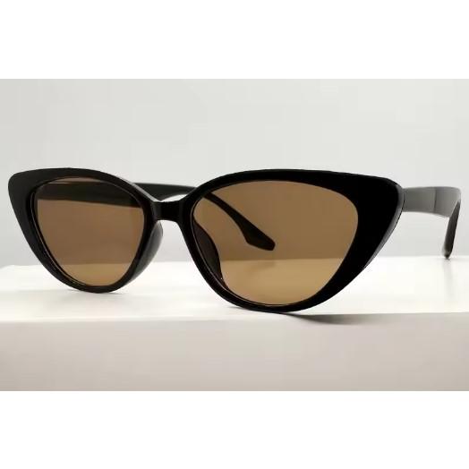 キャッツアイ UVカット サングラス ブラックフレーム × ブラウンレンズ［SG-04］ ロカビリー | 