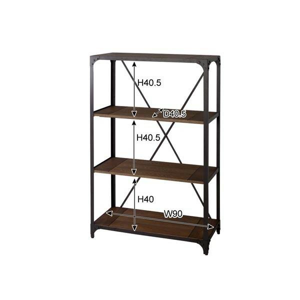 レトロ　収納台 楽天市場】【送料無料】ヴィンテージ什器 ラック3段 DIS-936BK