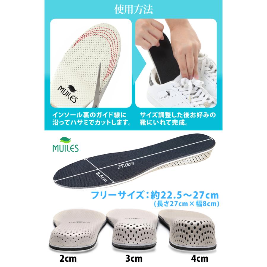 インソール シークレット 身長アップ シークレットインソール 中敷き 22.5cm〜27.0cm 超軽量 メンズ レディース 選べる高さサイズ【2cm/3cm/4cm】 |  | 05