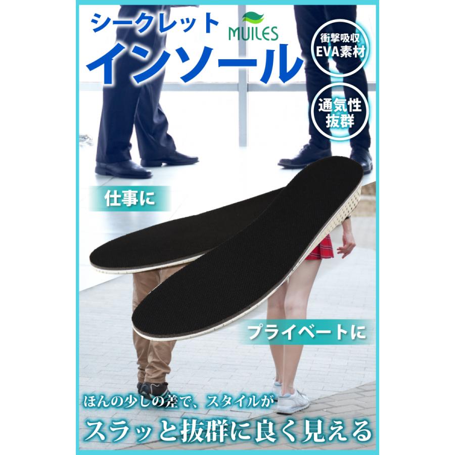 インソール シークレット 身長アップ シークレットインソール 中敷き 22.5cm〜27.0cm 超軽量 メンズ レディース 選べる高さサイズ【2cm/3cm/4cm】 |  | 08