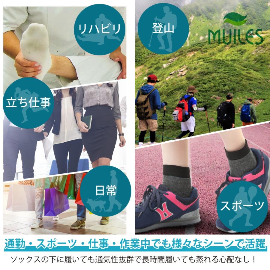足底筋膜炎 足首 足底 足裏 土踏まず 偏平足 アーチ サポーター スポーツ 登山 立ち仕事 靴下 高着圧 メンズ レディース 左右2枚入り【サイズ交換無料】 |  | 10