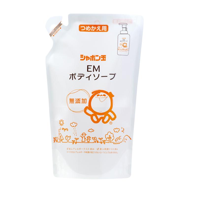 シャボン玉石けん EMボディソープ 詰替え用 420ml em EM 石鹸 お風呂 オフロ せっけん ボディ 顔 固形せっけん バスソープ ボディソープ 無添加 日用品 バス | シャボン玉石けん