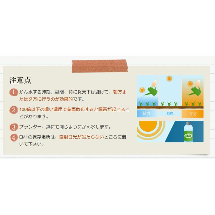 ＥＭ1号 1L 5本セット 有機JAS適合資材・土壌改良資材・家庭菜園・ガーデニング 送料無料 em EM EM生活 イーエムワン 微生物 水質 土作り 無農薬 有機栽培 |  | 02