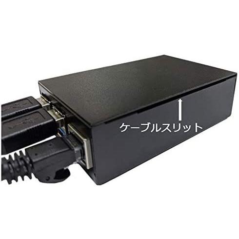 RaspberryPi4 専用ケース VESAマウント付  最大22℃下げる ヒートプレート搭載 「いちご缶VESA4」(黒) |  | 04