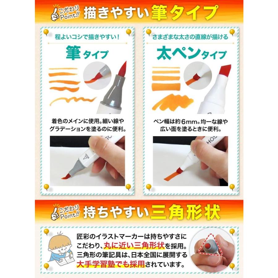 非常に高い品質 匠彩 筆タイプ 人気プロ絵師監修72色80本マーカーペン イラストマーカー 画材 Labelians Fr