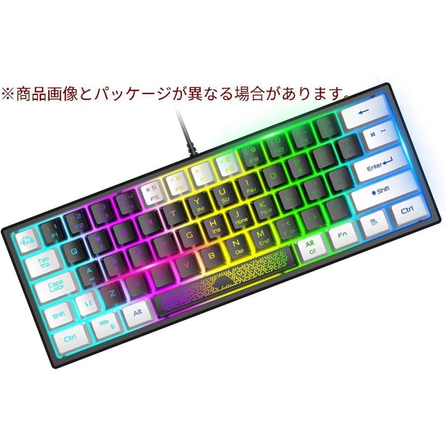 キーボード パソコン用 キーボード ゲーミングキーボード テンキーレス 62キー 60 静音 コンパクト 有線 Usb接続 Rgbバックライト 1 Gys Emu365 通販 Yahoo ショッピング
