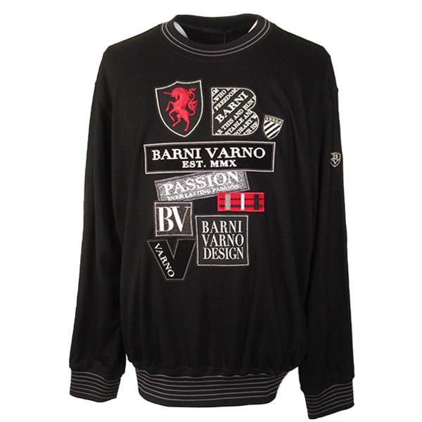 有名人芸能人 Barni Varno バーニバーノ ソックス進呈 バーニヴァーノ L メンズ トレーナー 21 22新作 秋冬 ユニコーン ロゴ 刺繍 丸首 クルーネック Barni Varno To4145 09 トップス