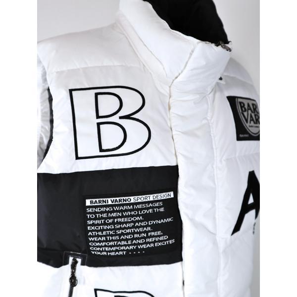 未使用タグ付き バーニヴァーノ ダウンベスト ホワイト XL ストーンロゴ　高級 BARNI VARNO ・ボストンバッグ付き♪バーニヴァーノ(LL) ダウン ベスト