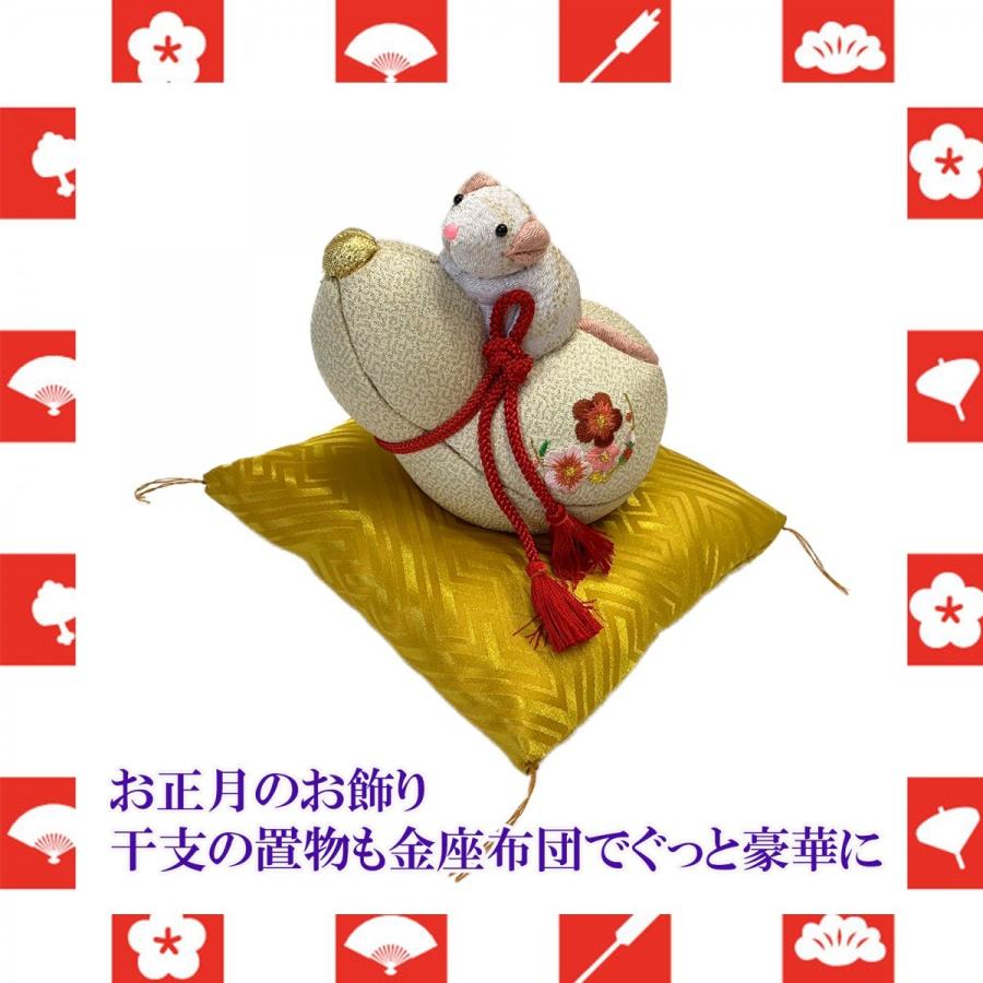 金座布団 ミニ座布団 置物用 8 cm 角 ( 極小 ) サイズ 招き猫 水晶