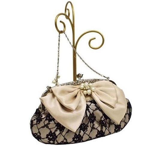 リボンパールレースパーティーバッグ 結婚式 二次会 謝恩会 フォーマル | 