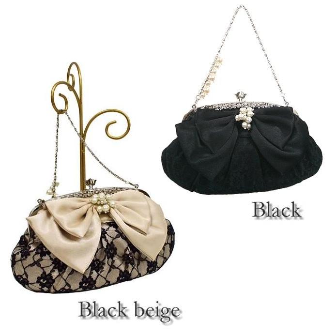 リボンパールレースパーティーバッグ 結婚式 二次会 謝恩会 フォーマル |  | 01