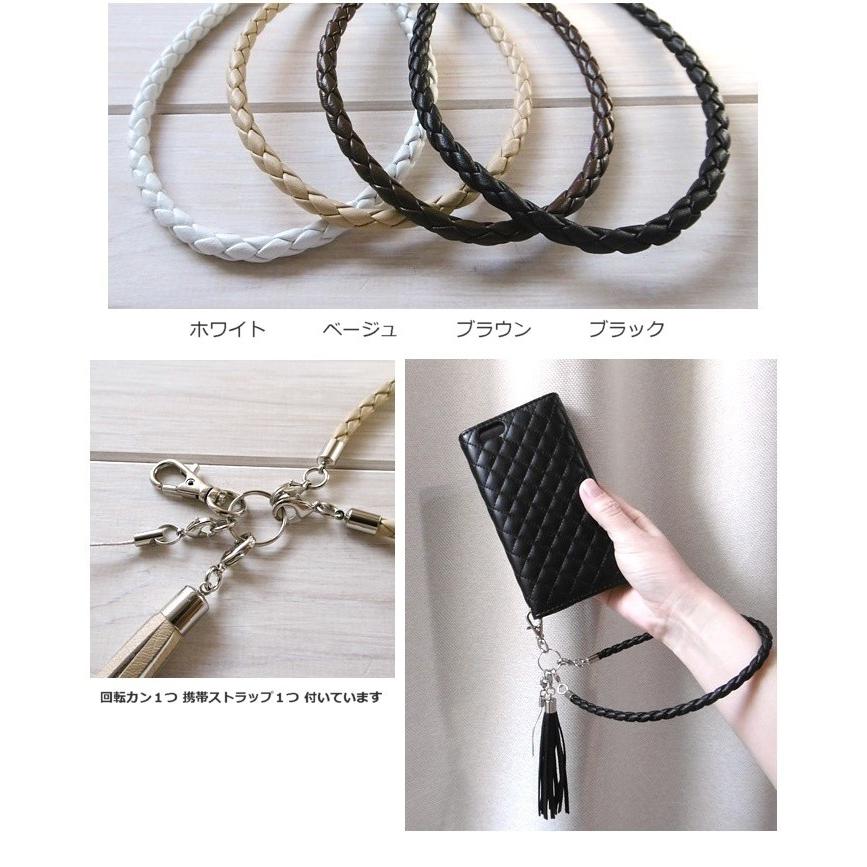 スマホ ストラップ 本革レザータッセルチャーム 四つ編み ハンド