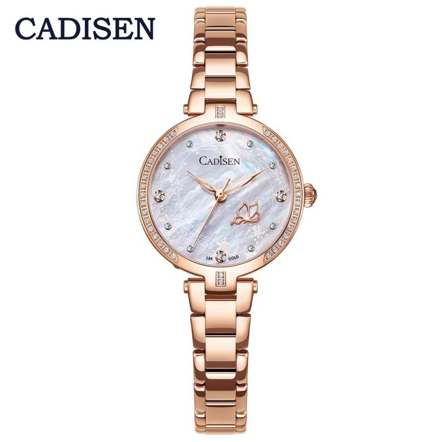 CADISEN レディースウォッチ 18K GOLD チャーム ファッション Watch Rose gold steel belt