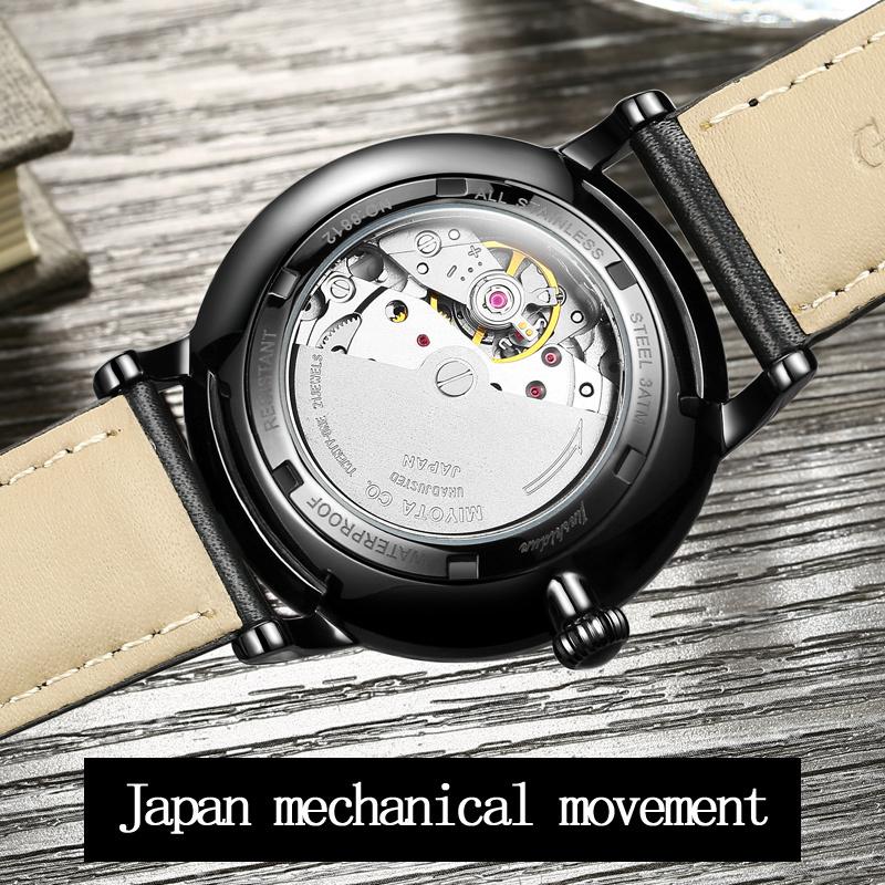 機械式時計 JSDUN スイス トゥールビヨン レザー ビジネス 自動巻き 防水 Men Watch Men Watch