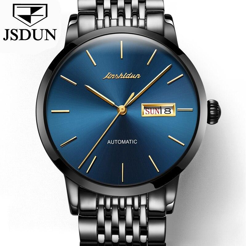機械式時計 JSDUN スイス トゥールビヨン レザー ビジネス 自動巻き 防水 Men Watch(10840円)