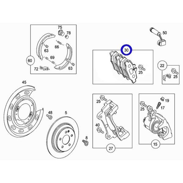 M's】W639 ベンツ Vクラス ビアノ（04y-14y) リアブレーキパッド 純正