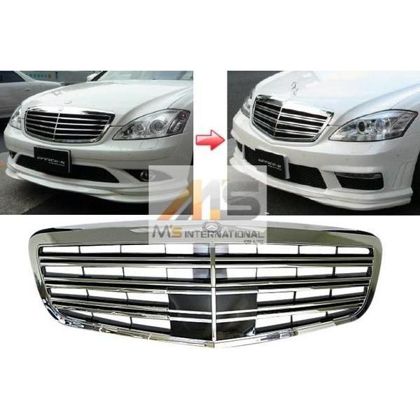 M's】W221 ベンツ Sクラス AMG S65ルック グリル 純正バッチ付