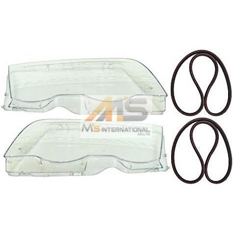 【M's】E46 BMW 3シリーズ 前期（98y-01y）純正品 ヘッドライトレンズ 左右 （ガスケット付）／／セダン ツーリングワゴン 316i 318i 320i 323i 325i 328i 330i