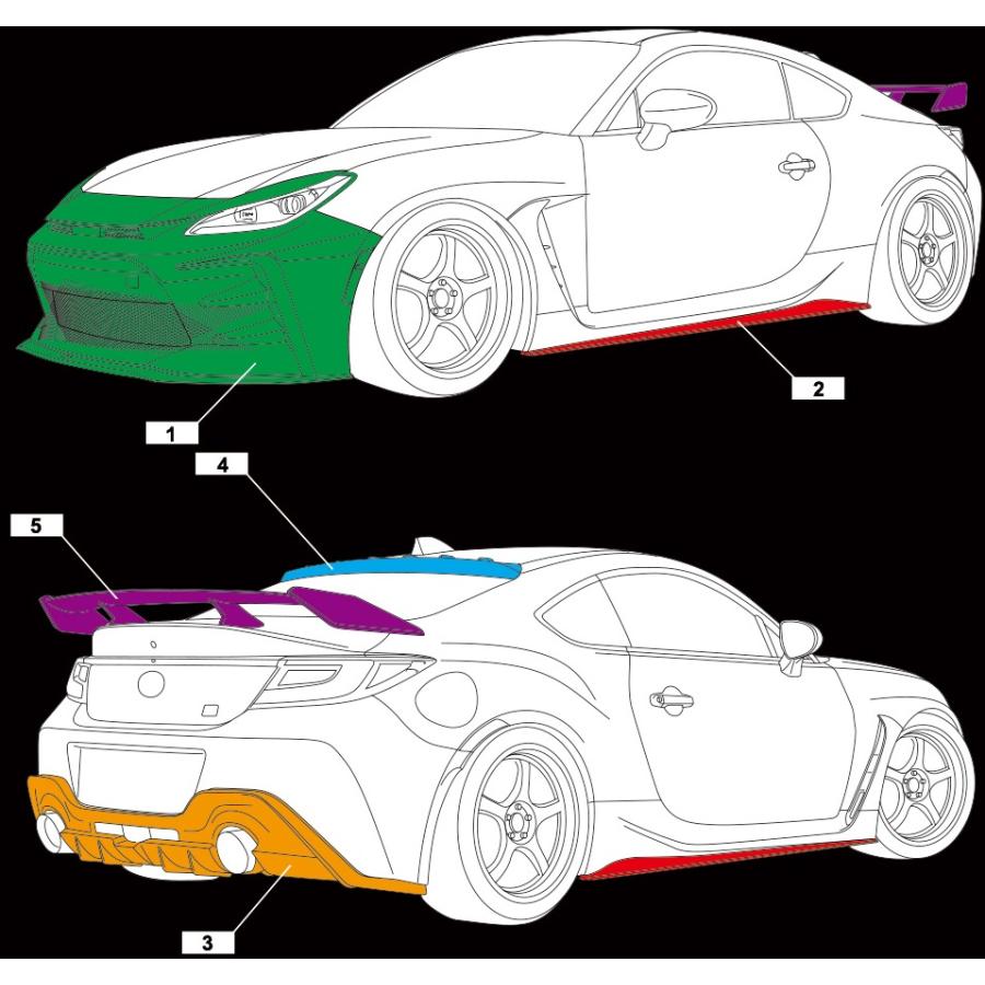 【M’s】 トヨタ GR86 ZN8 (2021y-) AIMGAIN GT-S フルキット 3点 (ノーマルフェンダーVer) FRP 未塗装 エイムゲイン GTS エアロ パーツ セット フルエアロ｜emuzu-international｜02