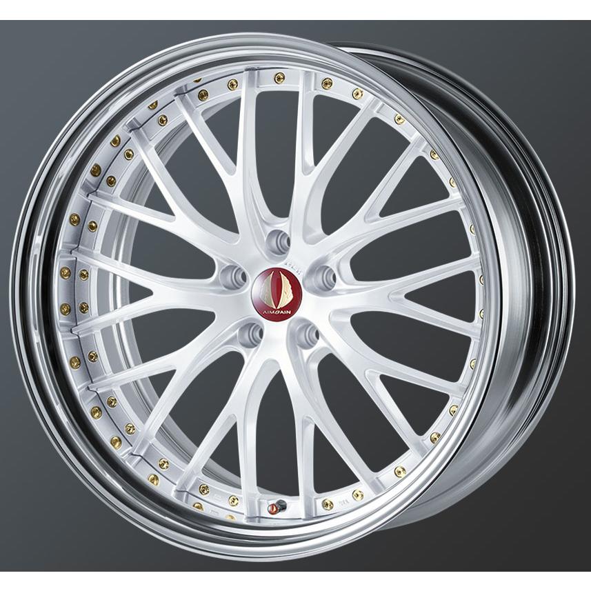 M's】 AIMGAIN GLM アルミ ホイール 4本セット ホワイトノーヴァパール