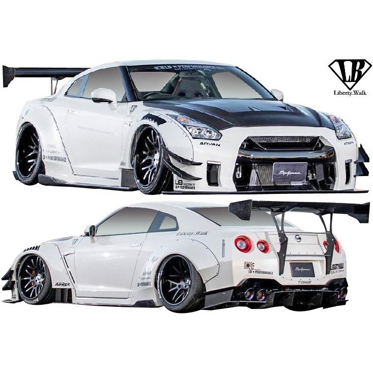 【M's】日産 R35 GT-R (LB-WORKS) フロントバンパー＋ディフューザー セット／／FRP+カーボン製 CFRP CARBON Liberty Walk リバティーウォーク LB エアロ｜emuzu-international｜03