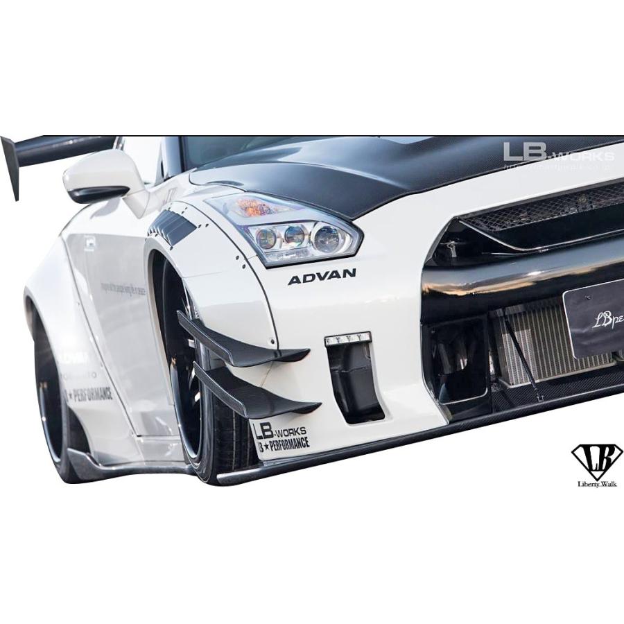GT-R 【M's】日産 R35 (LB-WORKS) フロントカナード 左右／／FRP製