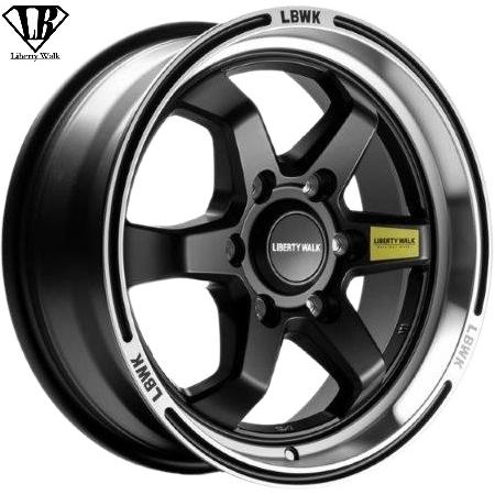 【M’s】 トヨタ 200系 ハイエース (1-6型) Liberty Walk LB02 17インチ ホイール 4本セット 17×6.5J +38 (マットブラック+リムポリッシュ) リバティーウォーク｜emuzu-international｜03