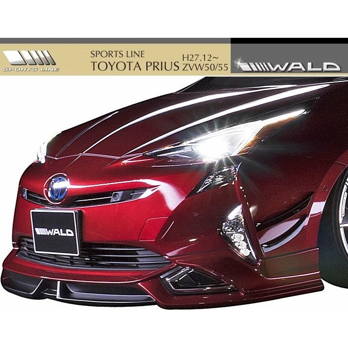 【M's】トヨタ プリウス ZVW50/ZVW55（H27.12-）WALD ヘッドライトカバー（左右）／／社外品 新型 50系 PRIUS ヴァルド SPORTS LINE ABS製 未塗装｜emuzu-international｜02