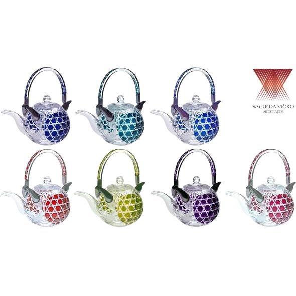 伝匠 薩摩切子 秀逸品 ちろり ( 緑 ) 六角籠目に魚子文