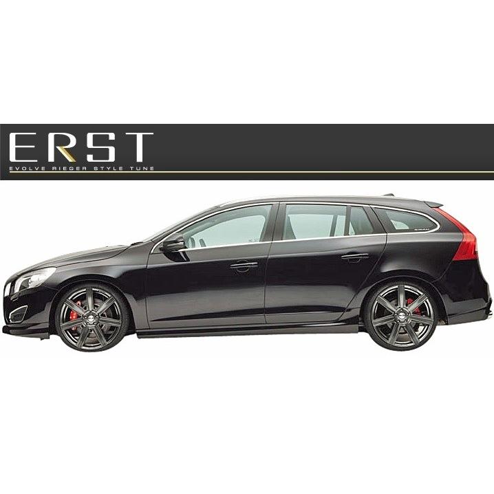 【M's】ボルボ V60 FB（11y-13y）ERST フロントリップスポイラー 2Pセット (センターフラップ付)／／T4 T5 T6  DRIVE-E R-DESIGN エアスト ZYX017-V6001