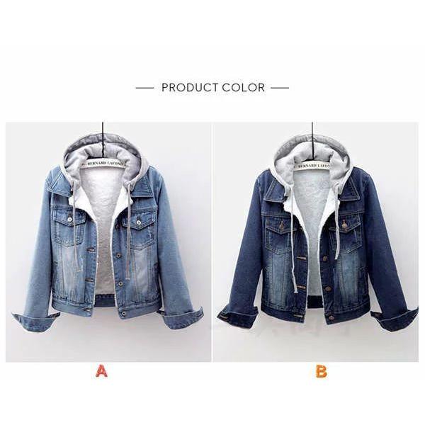 デニムジャケット レディース 長袖 アウター 裏起毛 秋冬 暖かい 冬服 ヴィンテージ ビンテージ ダメージ加工 カジュアルコーデ フード付き 取り外 高質で安価