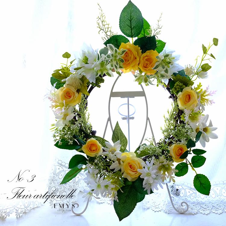 21公式店舗 リース 花 玄関 手作り 造花 おしゃれ プレゼント ギフト 母の日 アーティフィシャルフラワー Lサイズリース 1点もの Wantannas Go Id