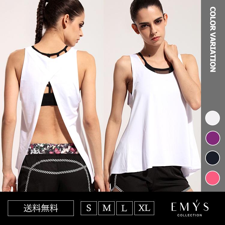 直送商品 ヨガウェア Sale おしゃれ トップス タンクトップ バックスリット レディース スポーツウェア ランニング トレーニング ジム フィットネス ウェア 安い Globescoffers Com