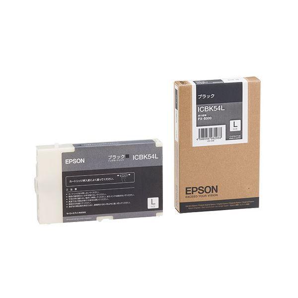 （まとめ） エプソン EPSON インクカートリッジ ブラック Lサイズ ICBK54L 1個 〔×3セット〕